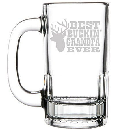 12oz Beer Mug Stein Glass Grandfather Best Buckin Grandpa