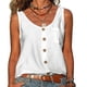 thumbnail image 1 of Fiudx Ofertas y Liquidaciones Moda Mujer Casual Cuello En V Sin Mangas Botón Sólido Blusas Casuales Tops, 1 of 6