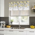 thumbnail image 4 of Yellow Floral Curtain Valances for Windows, Kitchen Valance Window Treatments Panel 2 Pack, Farmhouse Spring Flowers Leaves Rod Pocket Short Curtains for Bathroom Bedroom 54 x 18 Inch, 4 of 8