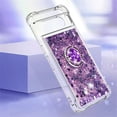 thumbnail image 3 of for Google Pixel 8 Pro Luxury Glitter Case for Women Girls, Sparkle Flowing Clear Quicksand Soft TPU Liquid Case Cover with Bling Diamond Ring for Pixel 8 Pro -Purple, 3 of 13