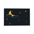 thumbnail image 4 of DouZhe Polyester Set de 4 Napperons, Étoiles de Lune Nuages Thème Motif Résistant à la Chaleur Place Mats pour Table à Manger, 12 x 18 Po, 4 of 6