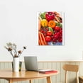 thumbnail image 2 of COMIO Large Kitchen Pictures Canvas Prints Wall Art Multicolored Fresh Fruits and Vegetables on White Wooden Table Modern Wall Home Decor Stretched Gallery Canvas Wraps Giclee Print 16x20inch, 2 of 4