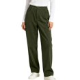 thumbnail image 6 of WULMLEO Women's Corduroy Straight Leg Pants Elastic Back Waist Button Zip Fly Loose Casual Trousers with Pockets Army Green M, 6 of 8