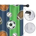 thumbnail image 4 of Blackout Kids Curtains,Green Striped Sports Balls Pattern Childrens Insulated Curtains Set Of 2,Bedroom Essentials,Toddler Room Decor 42"x84", 4 of 5