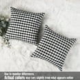 thumbnail image 5 of Black Plaid Throw Pillow Covers 18x18 Set of 2 Black and White Gingham Pillow Covers 18x18 Farmhouse Decor for Bedroom and Christmas Holiday, 5 of 6