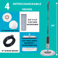 thumbnail image 5 of True & Tidy 4 in 1 Spray Mop Kit With Cleaning Attachments, Pink, 5 of 8