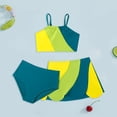 thumbnail image 6 of Bosanter Bathing Suits For Girls Girls 3 Piece Swimsuits Color-Block with Cover Ups Swimsuit Set Girl Summer Bathing Suit, Yellow 8-10Y, 6 of 7