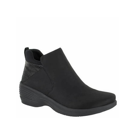 Black Suede Peep Toe - Easy Street Womens Utopia Suede Peep Toe Ankle Chelsea Boots, Black, Size 7.5