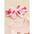 thumbnail image 6 of Suealasg Baby Girl Birthday Outfits Clothes Short Sleeve Letter Print Romper + Watermelon Print Shorts + Headband Set 3Pcs Summer Clothing for Newborn Girl, 6 of 9