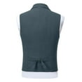 thumbnail image 4 of RYDCOT Mens Suit Vest Lapel Single Breasted Multi Pockets Suit Herringbone V Neck Waistcoat Sleeveless Top Light Blue, 4 of 5