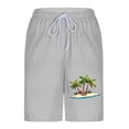thumbnail image 5 of hlysgo Men's Swim Trunks with Liner Summer Vacation Hawaiian Swim Trunk 9 Inch Quick Dry Board Shorts Swimwear Casual Beach Shorts Gray M, 5 of 6