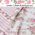 thumbnail image 3 of Cozy Line Shabby Chic Spring Rose 100% Cotton Quilted Throw Blanket, 3 of 4