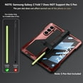 thumbnail image 2 of for Samsung Galaxy Z Fold 7 Case with S Pen Holder, Metal Bumper Premium Rugged Heavy Duty Shockproof Protective, Screen Protector, Hinge Protection, Rugged Phone Stand Cover 5G, Red, 2 of 8