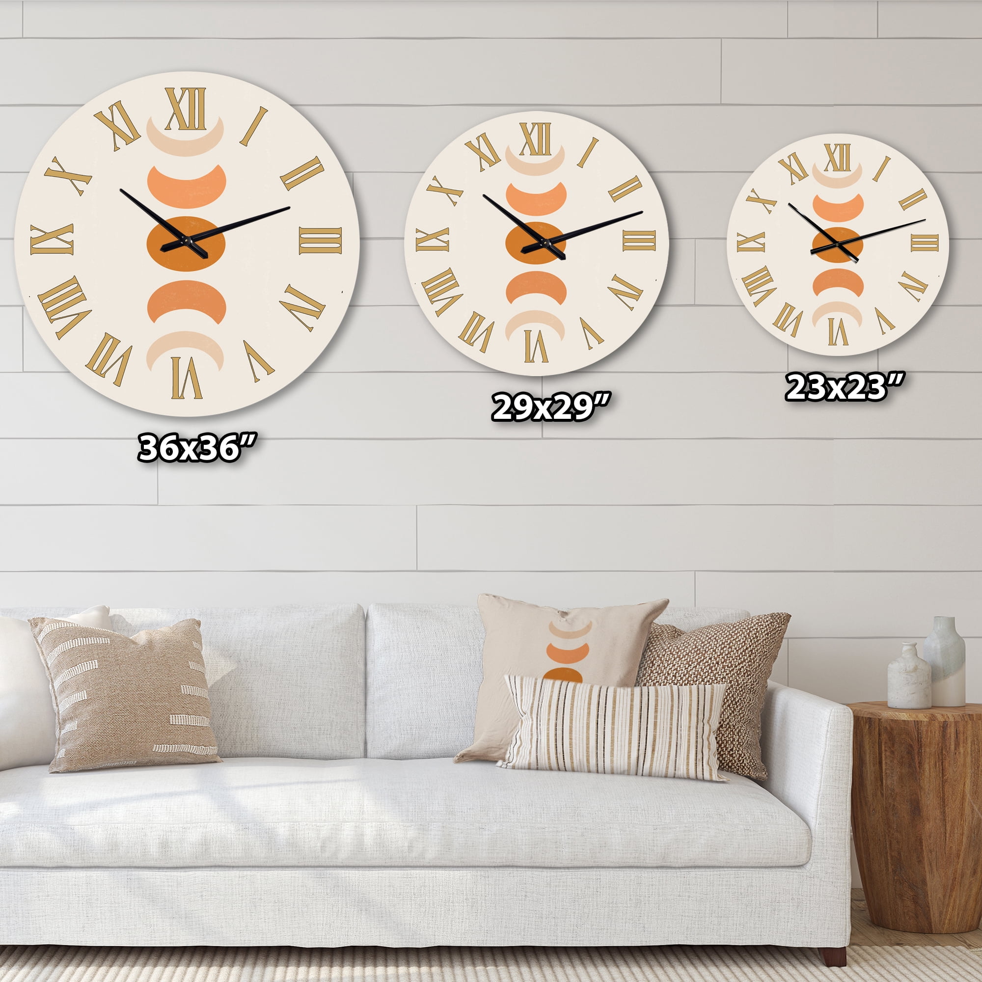 Designart 'Minimalist Moon Phases' Modern Wall Clock