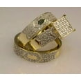 thumbnail image 2 of Bluebell Jewels Trio His Her 2CT CZ Wedding Ring Set 14K Yellow Gold Finish, 2 of 4
