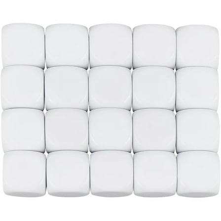20 pc Opaque Acrylic Blank Dices Cube White 2x2x2cm