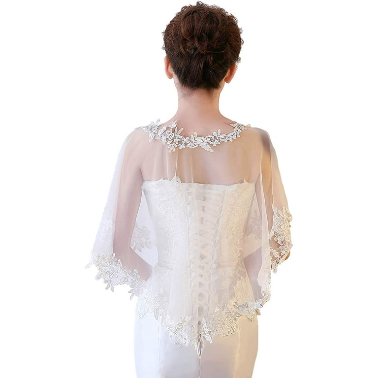 White clearance embroidered shrug