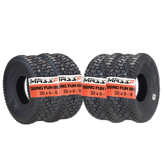 MASSFX 20x8-8 Turf Tire for golf carts and lawn mowers 4-Ply (4 Pack)
