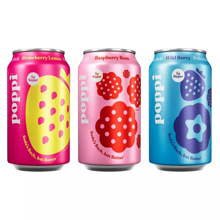 Poppi Prebiotic Soda Tastemakers Variety, 12 Fluid Ounce (Pack of