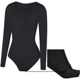 thumbnail image 2 of Blusa plástica de cuello redondo para mujeres camiseta ajustada talla XL negra, 2 of 5