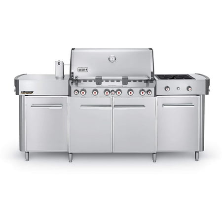 Weber Summit Grill Center Freestanding Natural Gas Grill With Rotisserie, Sear Burner & Side (Best Sear Burner Grill)