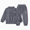thumbnail image 4 of KPOPLK Pajamas for Girls Cute Graphic Print Long Sleeves & Plaid Pant Clothes Winter Fall 2-Piece Soft PJS Set Size 6-7 Years,Grey, 4 of 4