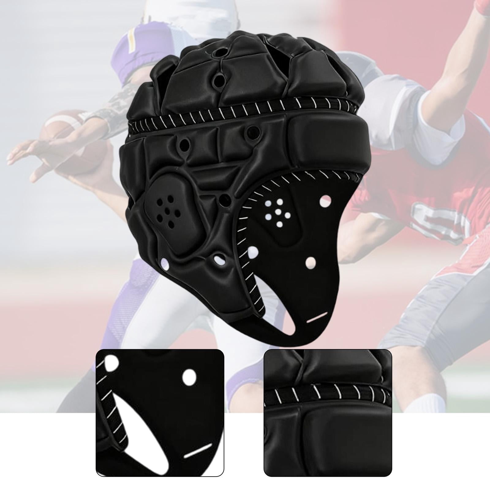 Rugby Helmet Headguard Protective Cap Adjustable Lightweight Foam Padding for Adult Football Soccer