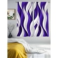 thumbnail image 3 of Purple White Moire Sheer Curtains 72 Inch Length 2 Panels Set, Modern Abstract Art Elegant Voile Window Treatment Rod Pocket Curtains Sheers Drapes for Bedroom/Living Room/Kitchen 52"x72"x2, 3 of 7