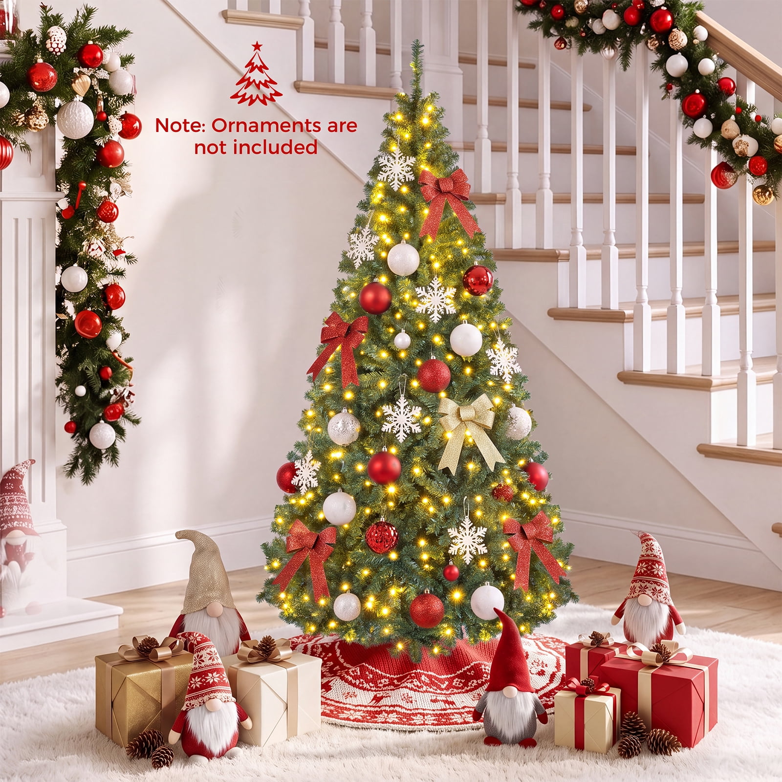 Costway 4Ft Pre-Lit Artificial Christmas Tree Hinged 100 LED Lights