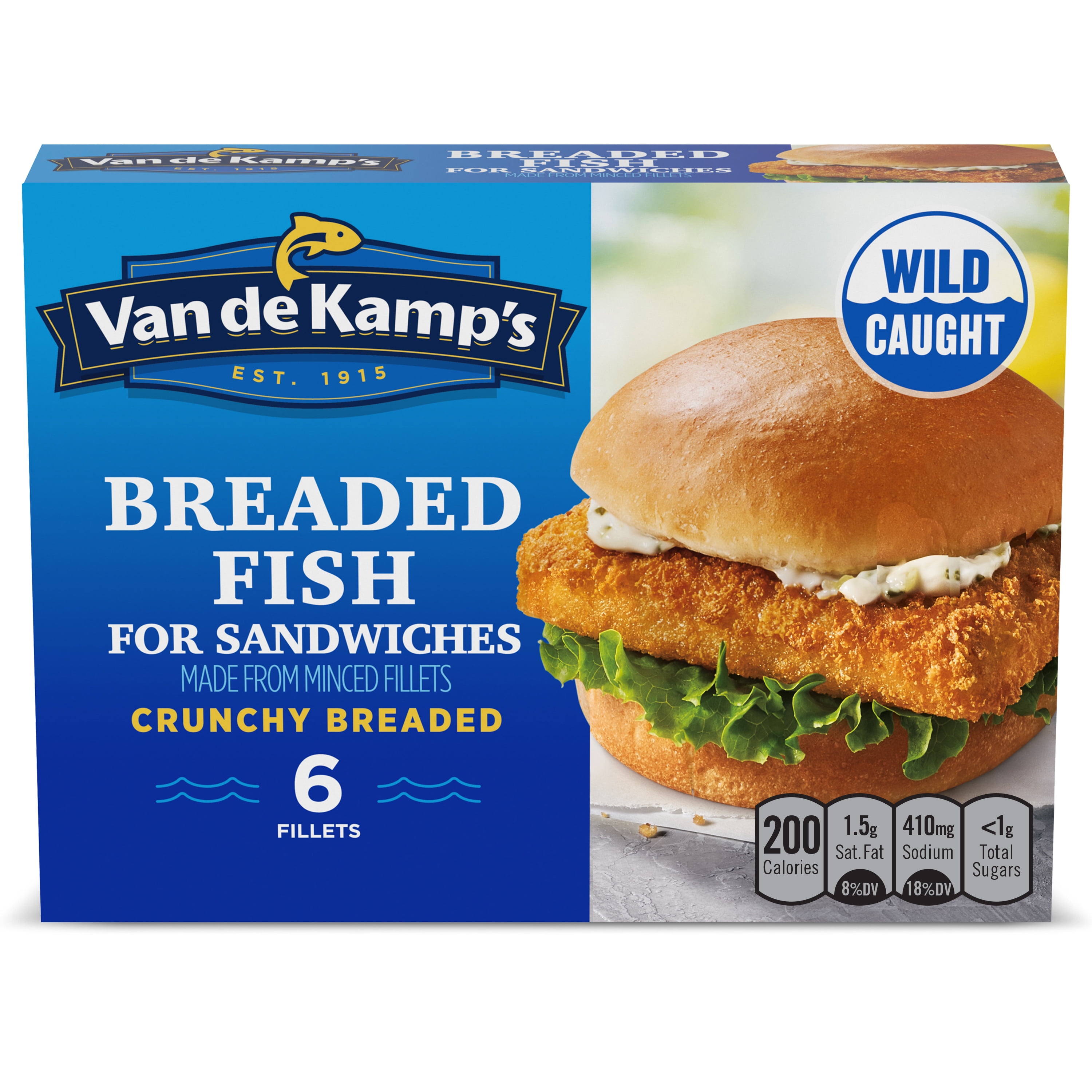 Van de Kamp's Breaded Fish Sandwich Fillets, 6 Ct