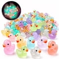 thumbnail image 4 of TUITOONM 20Pcs Glow in The Dark Duck Figurines Mini 0.67 Inch Luminous Resin Rubber Ducks for DIY Crafts, Birthday Party Favors, Potted Plant Surprises & Night Light Decorations, 4 of 10