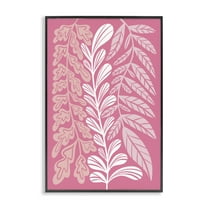 Stupell Industries Peach Pink Long Plants Plants & Flowers Painting Black Framed Art Print Wall Art, 20 x 30