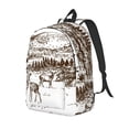 thumbnail image 1 of Easygdp Woodland Forest With Deers Mochila de Lona Resistente para Laptop, Compatible con Laptops de 15 a 17 pulgadas, Ideal para Escuela, Trabajo y Viajes-Small, 1 of 5