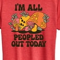 thumbnail image 3 of Instant Message - I'm All Peopled Out Today Mushrooms - Women's Short Sleeve Graphic T-Shirt, 3 of 6