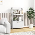 thumbnail image 2 of Costway Bathroom Storage Cabinet with Open Shelves & Double Doors Modern Storage Organizer White, 2 of 10