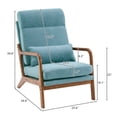 thumbnail image 7 of Accent Chair,High Back Armchair with Solid Wood Legs and Frame, Upholstered Single Sofa Chair with Padded Backrest & Seat Cushion, Lounge Chair Reception Chair for Living Room Office Bedroom, 7 of 7