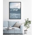 thumbnail image 2 of IDEA4WALL Framed Canvas Art Wall Decor Blue Wash Out Small Road with Mountains Landscape Wilderness Photography Minimalism Modern Scenic Relax/Calm Duotone for Dorm Home Office - 16"x24", 2 of 5