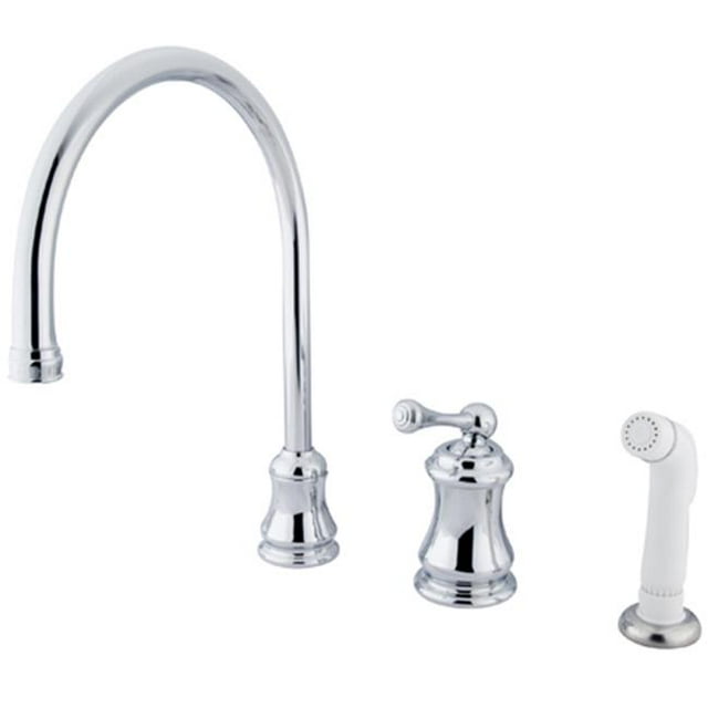 Kingston Brass KS3811BL Single Handle Widespread Kitchen Faucet with Non-Metallic Sprayer