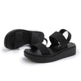 thumbnail image 2 of Pennysue Women's Platform Wedges Sandals Black Elastic Ankle Strap Sandals 8M, 2 of 7