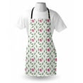 thumbnail image 4 of Floral Apron, Spiraling Rose Motifs on Branches with Leaves, Unisex Kitchen Bib with Adjustable Neck for Cooking Gardening, Adult Size, Reseda Green Pink White, by Ambesonne, 4 of 4