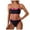 Black, variant on Womens High Waisted Bikini Sets Criss Cross Two Piece Swimsuits Color Block Full Coverage Bathing Suits Orange,L