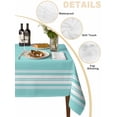 thumbnail image 2 of Aqua Striped Table Cloth, Luxurious White Stripes Modern Abstract Art Waterproof Tablecloth for Rectangle Tables, Reusable Washable Fabric Table Cover for Restaurant Kitchen Dining Tables 60"x102", 2 of 6