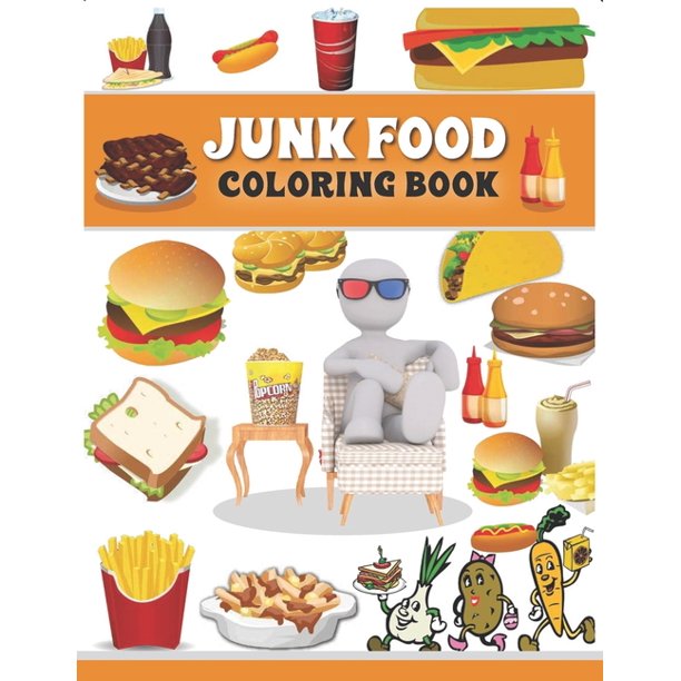 junk food coloring book an adult coloring book with fun easy and relaxing coloring pages full of natural eggs and delicious liquids delicious food coloring book paperback walmart com