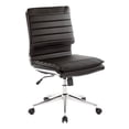 thumbnail image 1 of Armless Mid Back Manager's Faux Leather Chair in Black with Chrome Base, 1 of 8