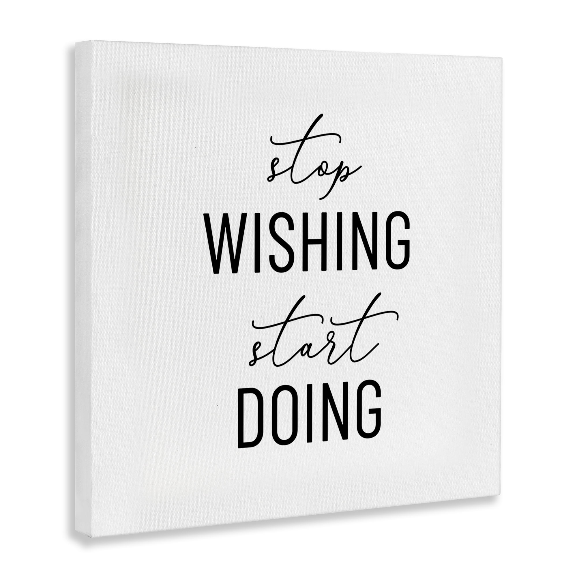 Stupell Industries Motivational Start Doing Text & Numbers Painting Wrapped Canvas Art Print Wall Art, 36 x 36