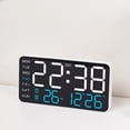 thumbnail image 2 of Electronic Alarm Clock Multifunctional Hanging Stand Dual Use Temperature White+Blue, 2 of 10