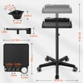 thumbnail image 6 of TASALON Rolling Salon Tray on Wheels, Metal Hairstylist Tray Rolling Cart with 2 Magnetic Hair Color Bowls, 6 of 6
