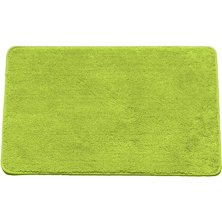 HAILEY PLUSH BATHROOM AREA RUG, 18" X 30", NON SKID BACK, LIME GREEN ...