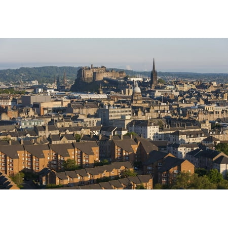 View from Holyrood Park over City Rooftops to Edinburgh Castle, City of Edinburgh, Scotland Print Wall Art By Ruth