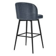 thumbnail image 4 of CHITA 30" Swivel Upholstered Counter Bar Stools Set of 2 with Back & Metal Legs, Faux Leather in Navy Blue, 4 of 7
